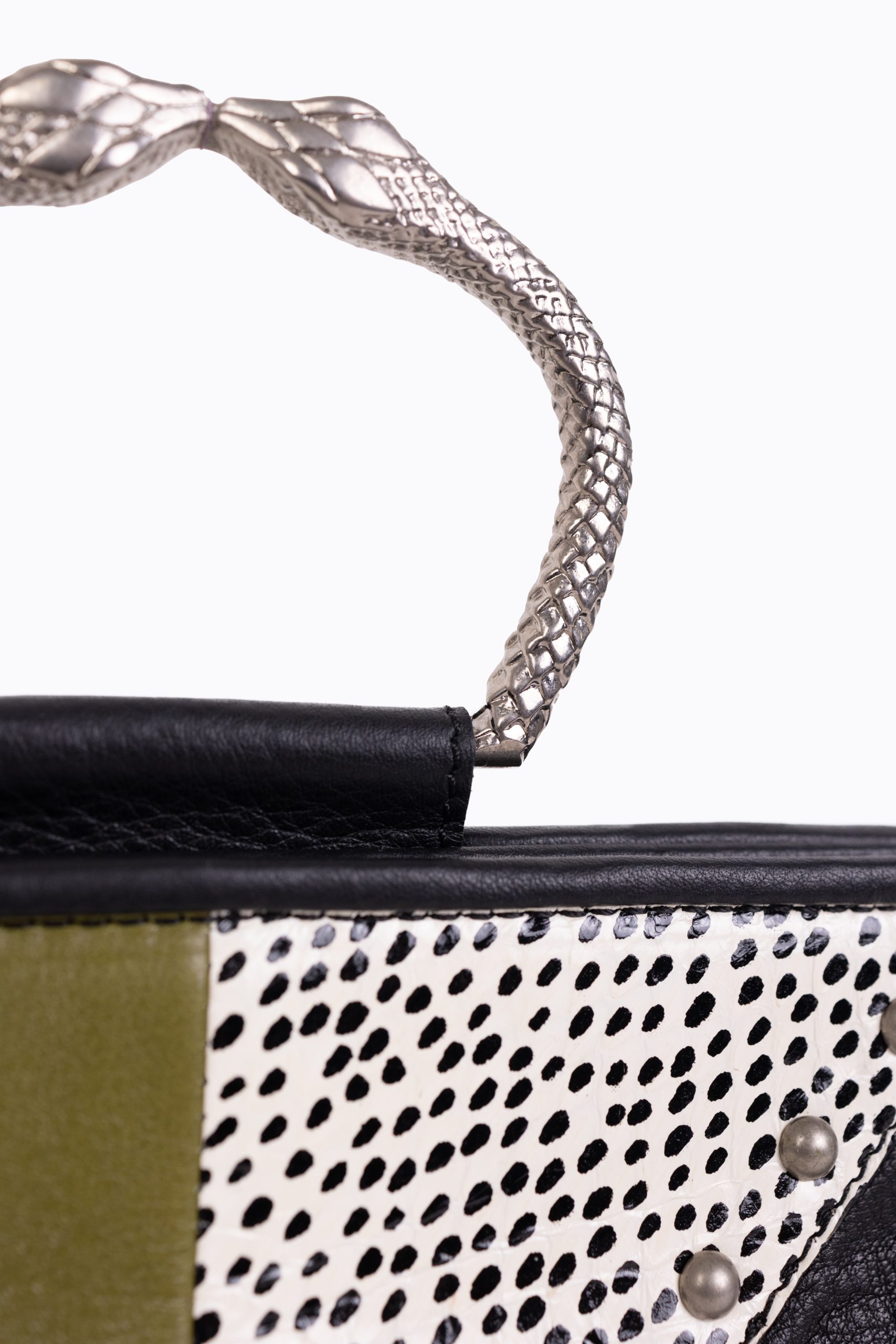 Patchwork Mini Clutch Python Spots-Lawn – Otra Vez